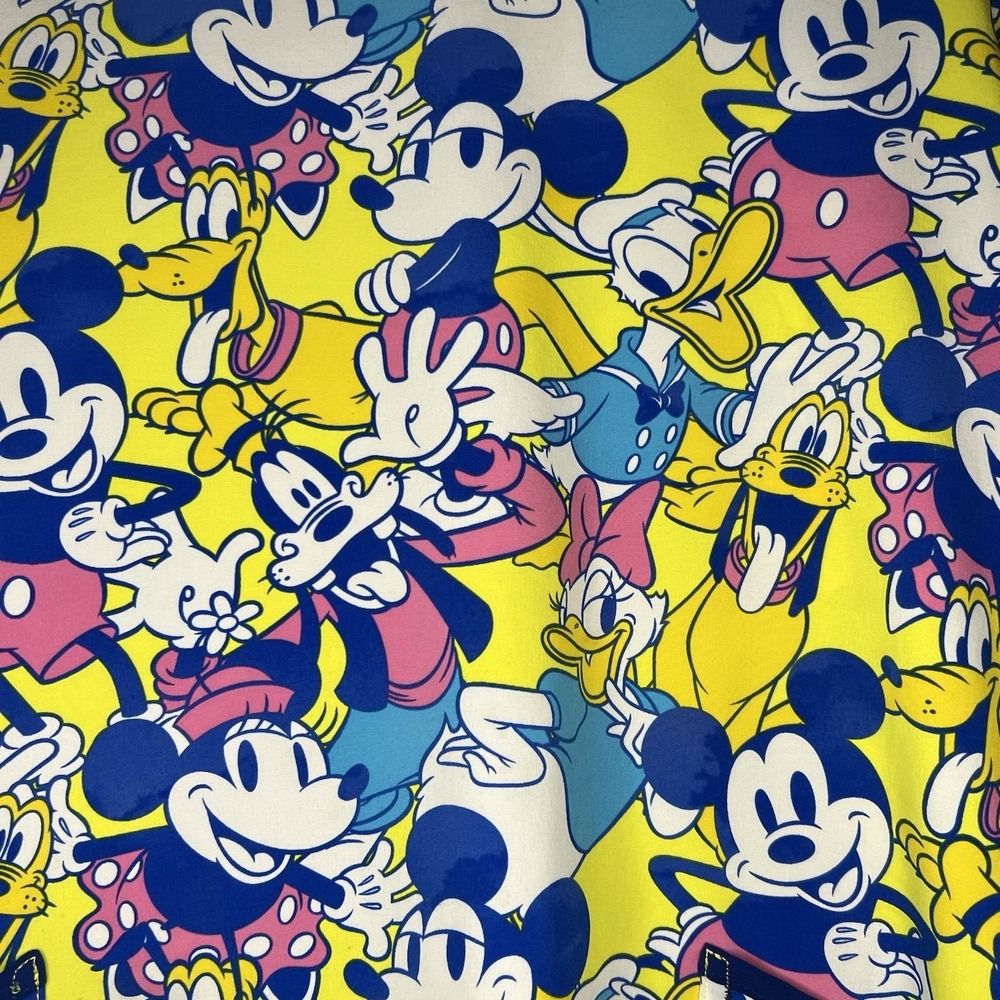 Disney Large Women's Minnie Mickey Scrub Top Pluto Donald Duck Goofy Daisy - Picture 2 of 6